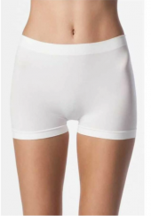 Kadın Beyaz Dikişsiz Şort Boxer NBB 2007 - 1