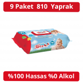 Baby Turco Islak Havlu 90lı Kapaklı 9 Adet 810 Yaprak - 1