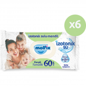 Molfix İzotonik Sulu Islak Mendil Ferah Temizlik 60lı 6*60 360 Yaprak - 1