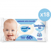 Molfix İzotonik Sulu Islak Mendil Hassas Ciltler 60lı 18*60 1080 Yaprak - 1