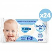 Molfix İzotonik Sulu Islak Mendil Hassas Ciltler 60lı 24*60 1440 Yaprak - 1