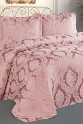 Şulem Jakarlı Şönil Tek Kişilik 2 Parça Yatak Örtüsü Pudra thumbnail 2