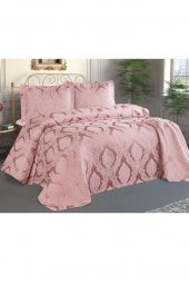 Şulem Jakarlı Şönil Tek Kişilik 2 Parça Yatak Örtüsü Pudra thumbnail 3