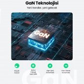 Ugreen 65W USB Type-C QC 4.0 PD 3.0 GanX 3 Portlu Hızlı Şarj Cihazı - 4