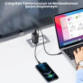 Ugreen 65W USB Type-C QC 4.0 PD 3.0 GanX 3 Portlu Hızlı Şarj Cihazı - 5