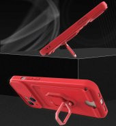 Apple iPhone 13 Kılıf Kartlıklı Kamera Korumalı Standlı Manyetik Kapak - 3