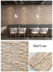 Renkli Duvarlar Karışık Renk Taş Desen Kendinden Yapışkanlı 3D Duvar Kağıdı Panel thumbnail 4