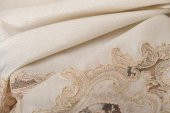 Finezza Perla Güpürlü Keten Bej Sofra Takımı 8 kişilik 160x230 cm 17 Prç. - 1160 - 8