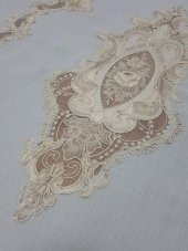 Finezza Perla Güpürlü Keten Gri Sofra Takımı 8 kişilik 160x230 cm 17 Prç. - 1161 - 3