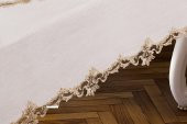 Finezza Perla Güpürlü Keten Krem Sofra Takımı 8 kişilik 160x230 cm 17Prç. - 1162 - 8