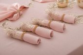 Finezza Perla Güpürlü Keten Pudra Sofra Takımı 8 kişilik 160x230cm 17Prç. - 1163 - 3