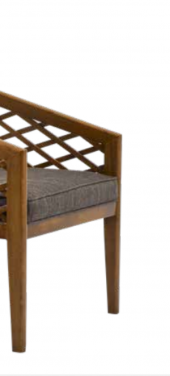 Sandalye Zus157 Hazeran Model Tam Kolçak Ahşap İskelet Parlak Ceviz Boya Şönil Kumaş El Yapım - 6