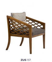 Sandalye Zus157 Hazeran Model Tam Kolçak Ahşap İskelet Parlak Ceviz Boya Şönil Kumaş El Yapım - 7