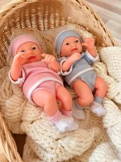 Mavi Ve Pembe Renk Yeni Doğan Gerçek Et Bebek 25 Cm - 1