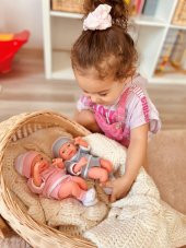 Mavi Ve Pembe Renk Yeni Doğan Gerçek Et Bebek 25 Cm - 9