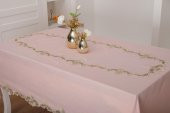 Finezza Anka Lüx Dantelli Simli Keten Kumaş Pudra Masa Örtüsü 160x230 cm - 1167 - 2