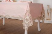 Finezza Anka Lüx Dantelli Simli Keten Kumaş Pudra Masa Örtüsü 160x230 cm - 1167 - 3