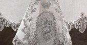 Finezza Asya Lüx Dantelli Simli Keten Kumaş Krem Masa Örtüsü 160x230 cm - 1168 - 3