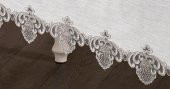 Finezza Asya Lüx Dantelli Simli Keten Kumaş Krem Masa Örtüsü 160x230 cm - 1168 - 6