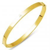 Çivili Taşsız 14 Ayar Altın Kelepçe Bilezik thumbnail 1