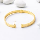 Çivili Taşsız 14 Ayar Altın Kelepçe Bilezik thumbnail 3