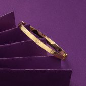 Çivili Taşsız 14 Ayar Altın Kelepçe Bilezik thumbnail 6