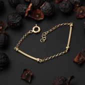 Top Altınlı Örgü Zincir Bileklik thumbnail 3