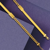 Gurmet Zincirli Hasır Altın Bileklik thumbnail 5