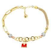 Kırmızı Çanta 14 Ayar Altın Bileklik - 1