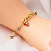 Kırmızı Çanta 14 Ayar Altın Bileklik - 2