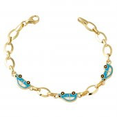 Mavi Araba Altın Bebek Bilekliği thumbnail 1