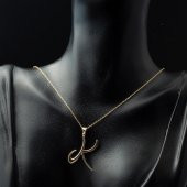 K Harfi 14 Ayar Altın Kolye thumbnail 2