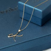 K Harfi 14 Ayar Altın Kolye thumbnail 3