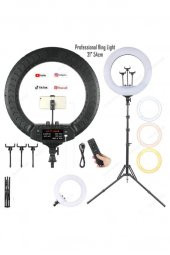 Büyük Boy Ring Light Youtuber Makyaj Güzellik 6500k 65w Kuaför Kit Kumandalı 21 İnç Işık Kaynağı - 9