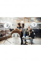 21" Ring Light Youtuber Video Çekim Işığı Makyaj Güzellik 6500K 65W Kuaför Kit Kumandalı Işık Kaynağı - 3