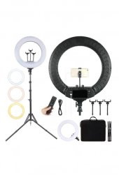 21" Ring Light Youtuber Video Çekim Işığı Makyaj Güzellik 6500K 65W Kuaför Kit Kumandalı Işık Kaynağı - 2