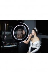 21" Ring Light Youtuber Video Çekim Işığı Makyaj Güzellik 6500K 65W Kuaför Kit Kumandalı Işık Kaynağı - 4