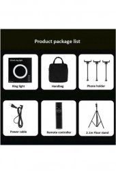 Ring Light 45cm Çap Youtuber Tiktok Led Çantalı Ve Kumandalı 3 Telefon Tutucu Makyaj Güzellik RL-18 - 6