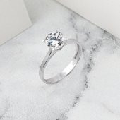 Tektaş 14 Ayar Beyaz Altın Yüzük thumbnail 4