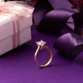 Sevgililer Gününe Özel Tektaş Altın Yüzük thumbnail 5