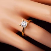 Sevgililer Gününe Özel Tektaş Altın Yüzük thumbnail 2