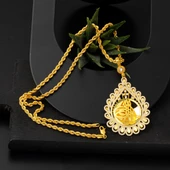 Damla Çerçeve Tuğralı Altın Kolye thumbnail 4