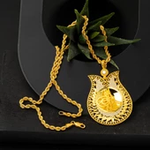 Lale Çerçeve Tuğralı Altın Kolye thumbnail 4