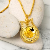 Lale Çerçeve Tuğralı Altın Kolye thumbnail 3