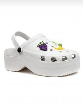 Novelido Yüksek Taban Stickerslı Crocs Terlik - 2