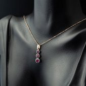 Pembe Taşlı 2li Rose Altın Set - 2
