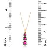 Pembe Taşlı Rose Altın Kolye - 7