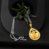 Saç Örgüsü Tuğralı Altın Kolye Ucu thumbnail 4