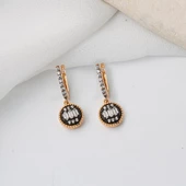 Kolye & Küpe Rose Altın Set - 5