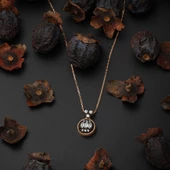 Baget Taşlı Rose Altın Kolye thumbnail 3